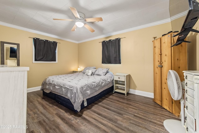 1329-B Grand Anse Hwy, Breaux Bridge, LA 70517 - bedroom featuring wood finished floors, crown molding, and ceiling fan