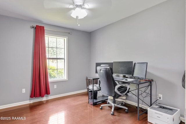 921 Bellevue Plantation Rd, Lafayette, LA 70503 - office space with wood finished floors and a ceiling fan