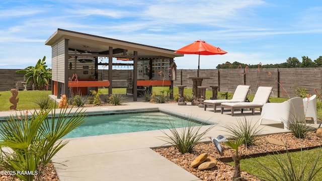 3703 Daspit Rd, New Iberia, LA 70563 - view of swimming pool featuring a fenced backyard and a patio