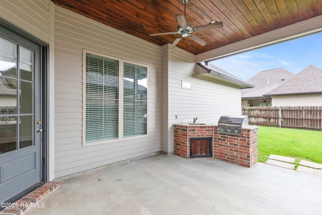 106 Whitewater Dr, Broussard, LA 70518 - view of patio featuring exterior kitchen and ceiling fan