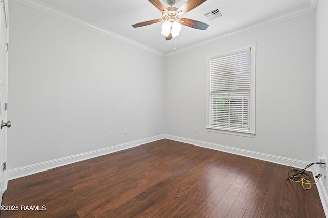 106 Whitewater Dr, Broussard, LA 70518 - empty room featuring dark wood-type flooring, a ceiling fan, and crown molding