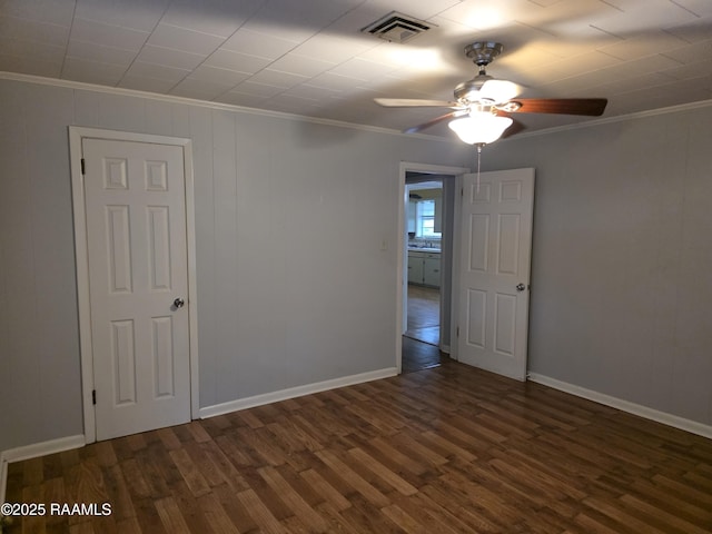 119 Romero St, Youngsville, LA 70592 - unfurnished room with crown molding, wood finished floors, and ceiling fan