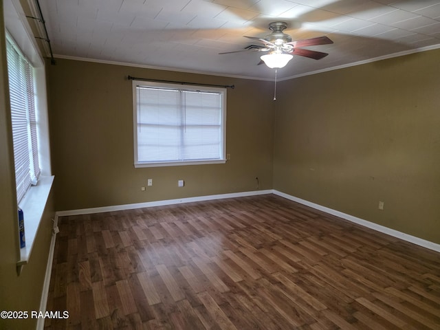 119 Romero St, Youngsville, LA 70592 - spare room with wood finished floors, ceiling fan, and ornamental molding