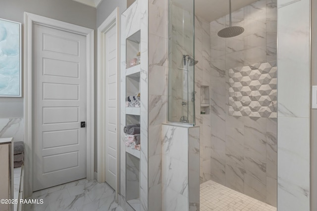 403 Catalina Ln, Youngsville, LA 70592 - bathroom with a marble finish shower and marble look tiles