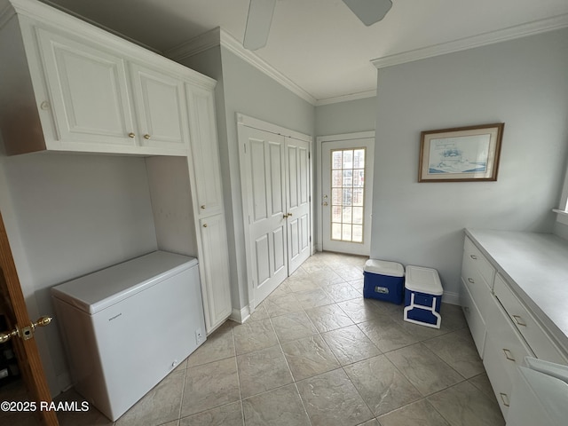 14439 Gladu Rd, Kaplan, LA 70548 - laundry area featuring ornamental molding and baseboards