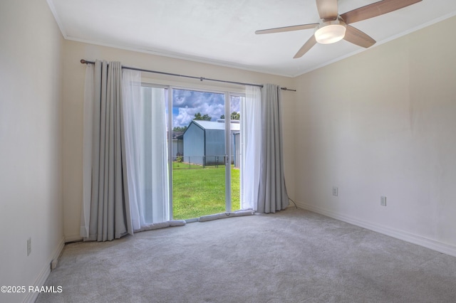 101 Sherry St, Baldwin, LA 70514 - carpeted spare room featuring ornamental molding and ceiling fan