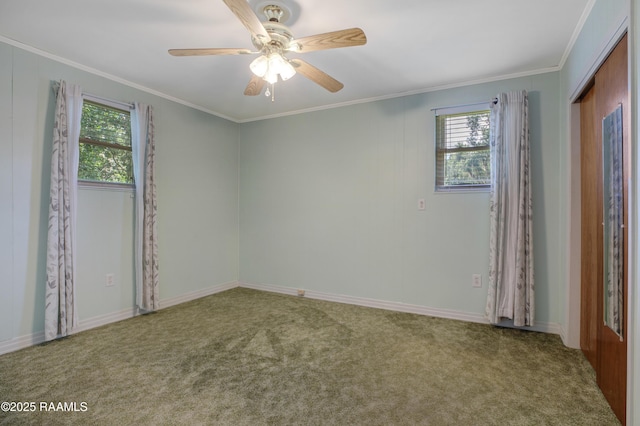 101 Sherry St, Baldwin, LA 70514 - unfurnished bedroom featuring carpet floors, crown molding, and a ceiling fan