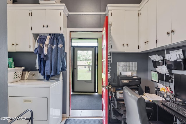 522 Caroline St, New Iberia, LA 70560 - office area featuring washing machine and clothes dryer
