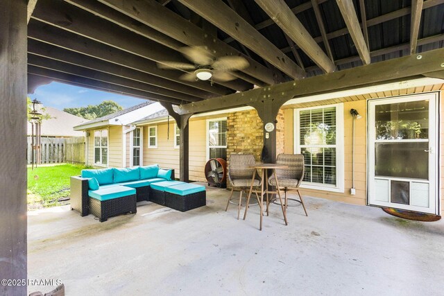 13723 Lynnedale Loop, Abbeville, LA 70510 - view of patio with an outdoor hangout area and ceiling fan