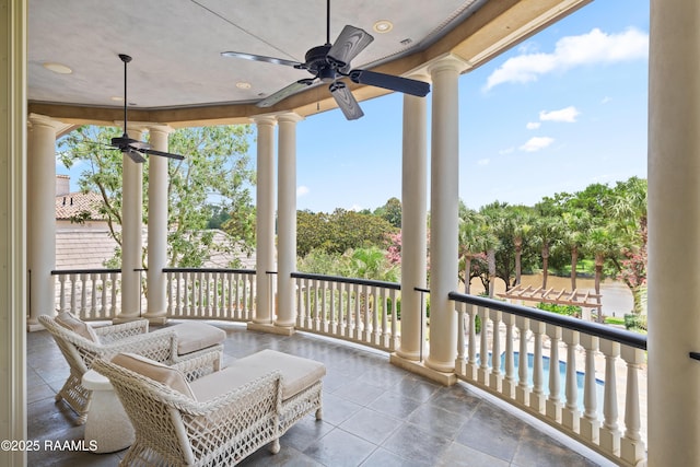 232 Princeton Woods Loop, Lafayette, LA 70508 - balcony featuring ceiling fan