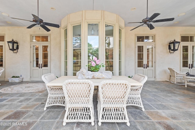 232 Princeton Woods Loop, Lafayette, LA 70508 - view of patio / terrace featuring french doors, a ceiling fan, and outdoor dining area