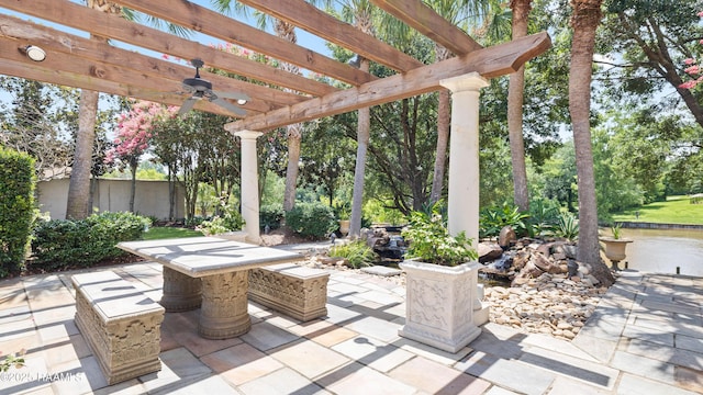 232 Princeton Woods Loop, Lafayette, LA 70508 - view of patio / terrace featuring a pergola and ceiling fan