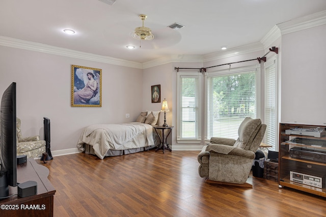 104 Briarfield Dr, Carencro, LA 70520 - bedroom featuring wood finished floors, ornamental molding, and recessed lighting