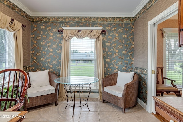 104 Briarfield Dr, Carencro, LA 70520 - sitting room featuring tile patterned flooring and ornamental molding