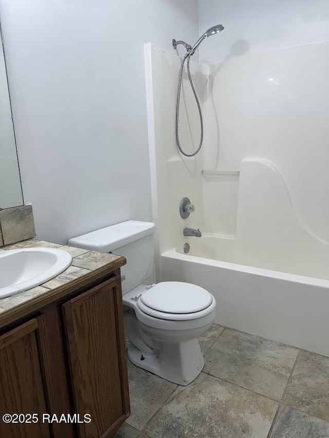 1108 Poydras Pl, Breaux Bridge, LA 70517 - bathroom with vanity, shower / bath combination, and stone finish flooring
