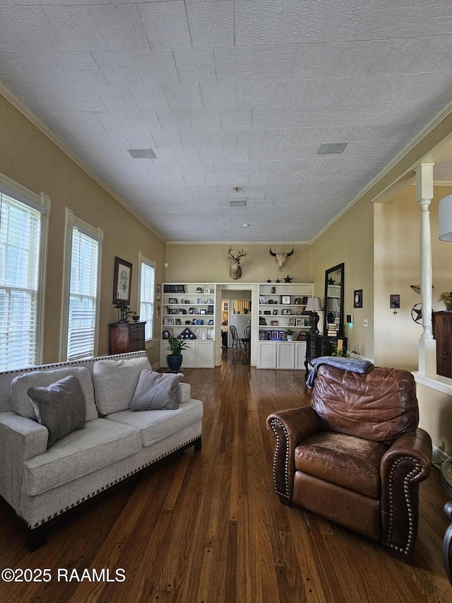 118 Pollard Ave, New Iberia, LA 70563 - living room with wood finished floors and crown molding
