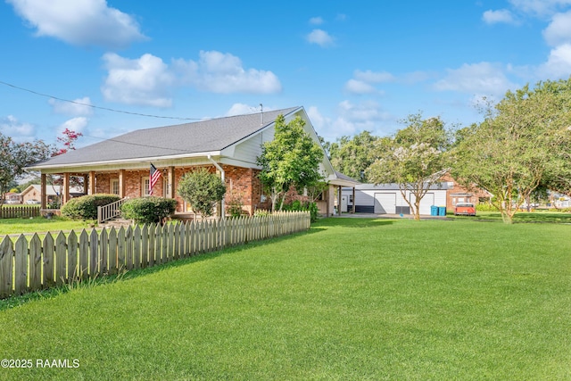 1054 Main St, Parks, LA 70582 - view of front of property with a fenced front yard and brick siding