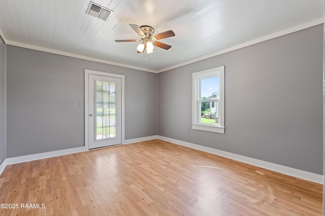 1044 Babineaux Rd, Breaux Bridge, LA 70517 - empty room with plenty of natural light, ceiling fan, light wood-style flooring, and crown molding