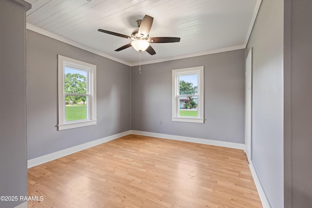 1044 Babineaux Rd, Breaux Bridge, LA 70517 - unfurnished room with light wood finished floors, ceiling fan, and ornamental molding