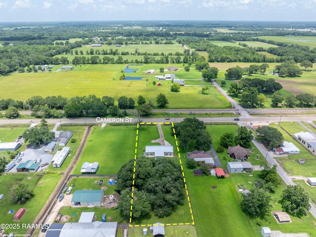 7011 Cameron St, Duson, LA 70529 - aerial view of sparsely populated area with property parcel outlined