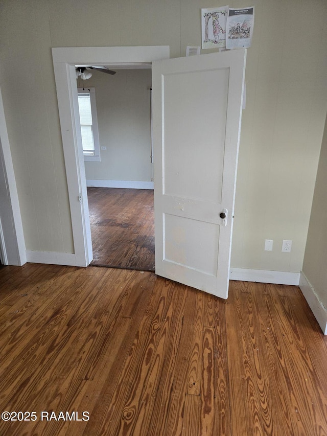 9028 La Cote Rd, Maurice, LA 70555 - empty room with wood finished floors and ceiling fan