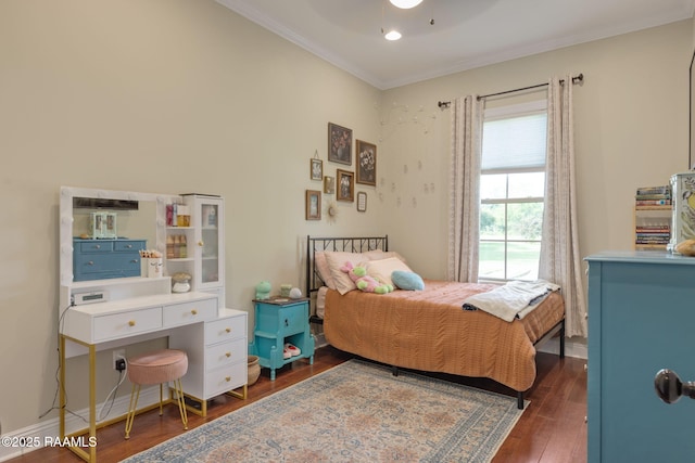 124 Buttercup Dr, Washington, LA 70589 - bedroom with ornamental molding and wood finished floors