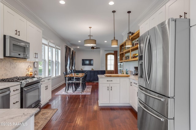 124 Buttercup Dr, Washington, LA 70589 - kitchen with stainless steel appliances, plenty of natural light, recessed lighting, a peninsula, and open floor plan