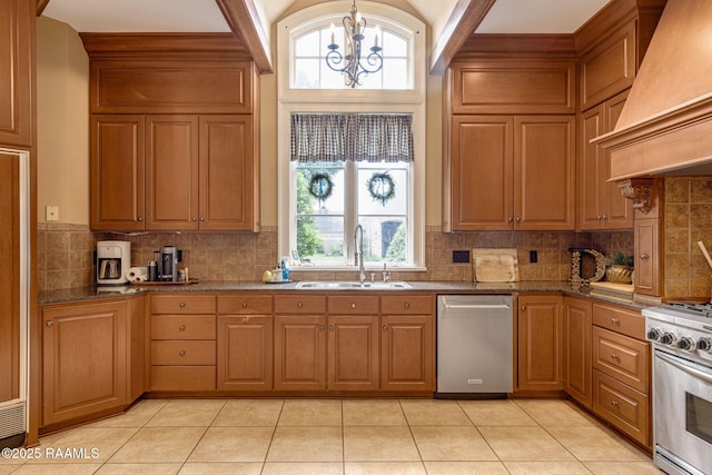 2 Carmel Bnd, New Iberia, LA 70563 - kitchen with appliances with stainless steel finishes, premium range hood, healthy amount of natural light, and backsplash