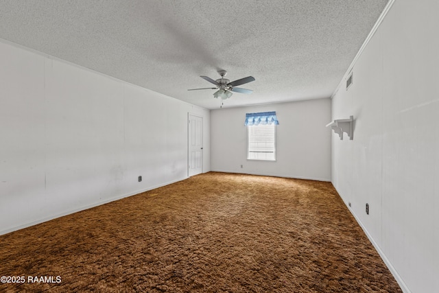 1243 Huval Rd, Breaux Bridge, LA 70517 - carpeted empty room with ceiling fan and a textured ceiling