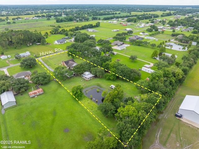 1243 Huval Rd, Breaux Bridge, LA 70517 - aerial view of property's location featuring property boundaries highlighted and a large body of water