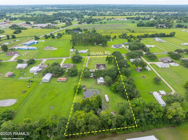 1243 Huval Rd, Breaux Bridge, LA 70517 - view of rural area with property boundaries highlighted