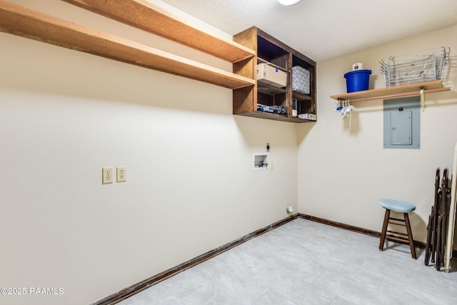 314 Creswell Ave, Scott, LA 70583 - laundry area featuring electric panel, electric dryer hookup, and washer hookup