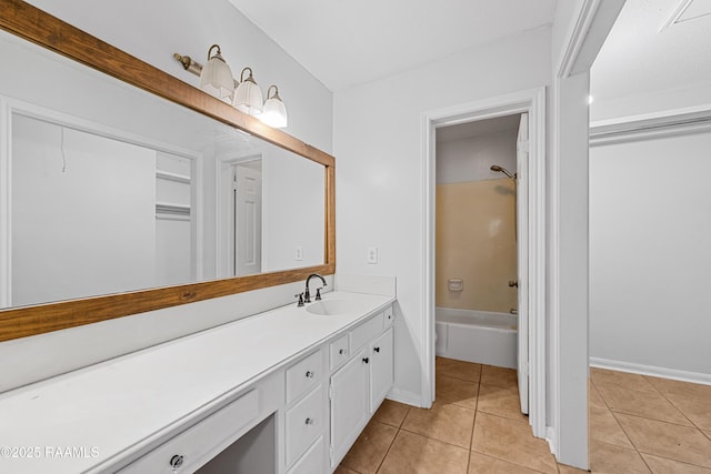 15 Courtyard Cir, Lafayette, LA 70508 - full bathroom featuring vanity, tile patterned flooring, washtub / shower combination, and a closet