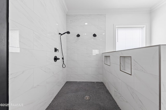 1114 Dermelie Calais Rd, Breaux Bridge, LA 70517 - bathroom with tiled shower and crown molding