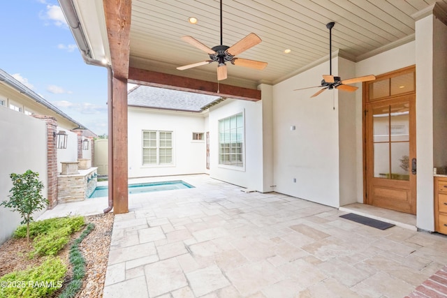 106 Brickell Way, Lafayette, LA 70508 - view of patio featuring a ceiling fan and an outdoor pool