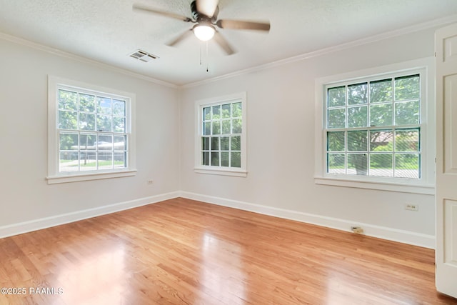 707 Compton St, New Iberia, LA 70560 - empty room featuring light wood-type flooring, a ceiling fan, and crown molding