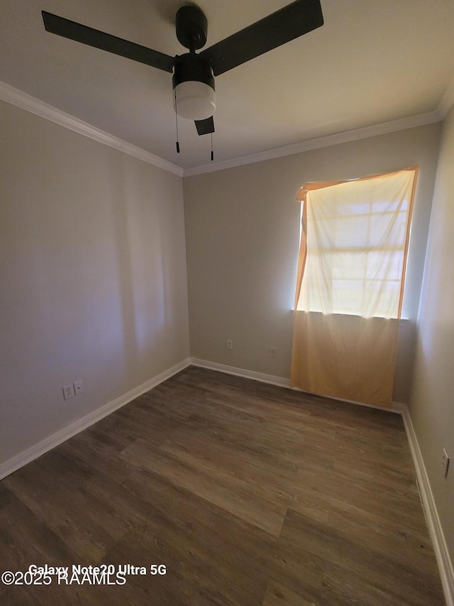117 Luna St, Lafayette, LA 70506 - spare room with a ceiling fan, wood finished floors, and crown molding