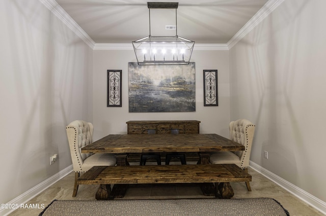 100 Rose Of Sharon Ln, Lafayette, LA 70508 - dining room featuring crown molding and a chandelier