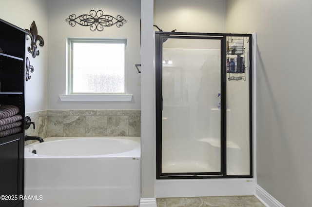 100 Rose Of Sharon Ln, Lafayette, LA 70508 - bathroom featuring a shower stall and a garden tub
