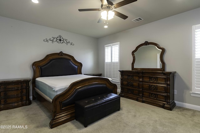 100 Rose Of Sharon Ln, Lafayette, LA 70508 - carpeted bedroom with recessed lighting and a ceiling fan