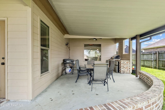 103 Majestic Oaks Dr, Broussard, LA 70518 - view of patio with outdoor dining area, a ceiling fan, and a grill