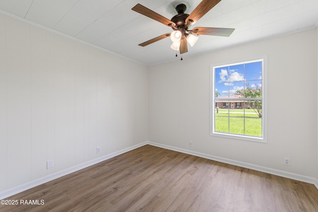 189 Jeremy Rd, Opelousas, LA 70570 - empty room featuring wood finished floors, ceiling fan, and ornamental molding