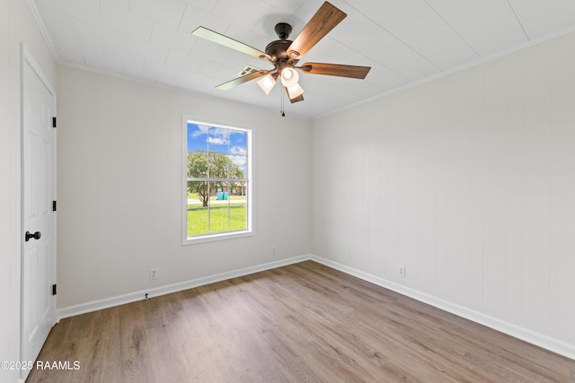 189 Jeremy Rd, Opelousas, LA 70570 - spare room featuring wood finished floors, ornamental molding, and a ceiling fan