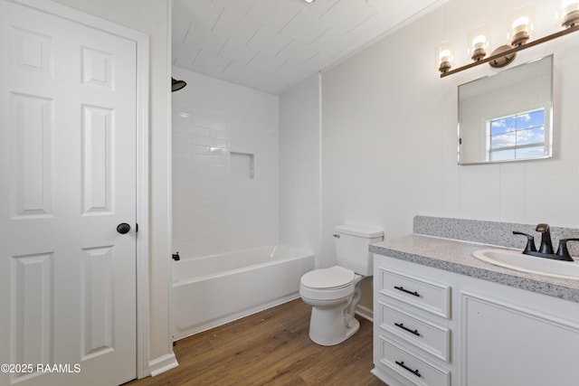 189 Jeremy Rd, Opelousas, LA 70570 - bathroom with vanity, wood finished floors, and bathing tub / shower combination