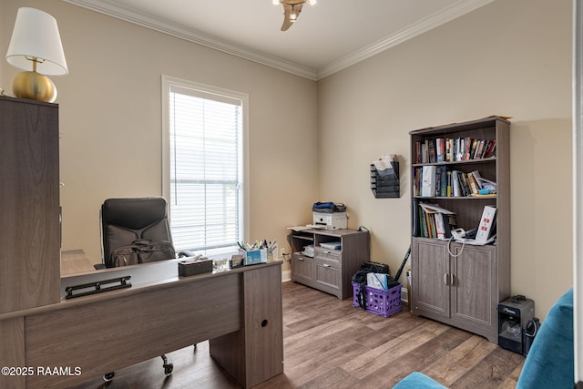 742 Hummingbird Ln, New Iberia, LA 70563 - office with crown molding and wood finished floors