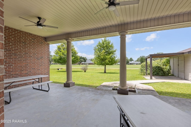 742 Hummingbird Ln, New Iberia, LA 70563 - view of patio with ceiling fan