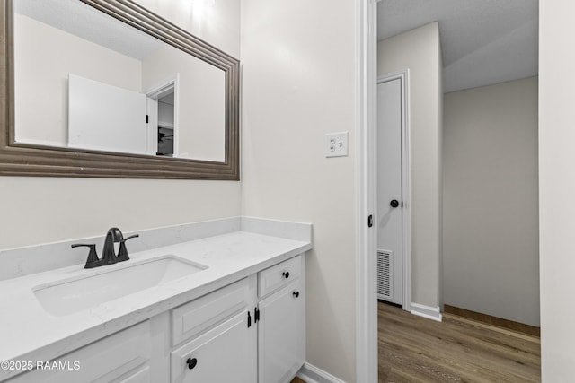 313 Sidney Martin Rd, Lafayette, LA 70507 - bathroom with wood finished floors and vanity