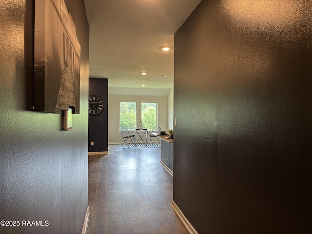205 Acadian Lake Dr, Duson, LA 70529 - hall featuring dark wood finished floors and recessed lighting