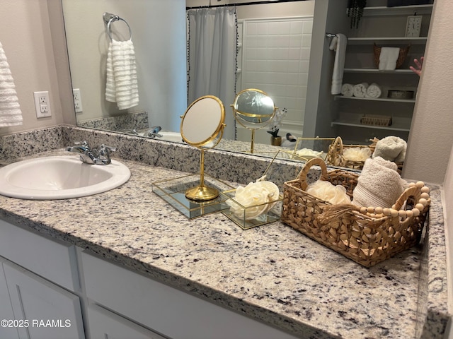 205 Acadian Lake Dr, Duson, LA 70529 - full bathroom with vanity and a shower with curtain
