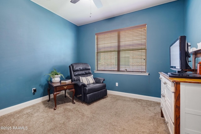 201 Spanish Moss Ln, Broussard, LA 70518 - living area featuring carpet floors and a ceiling fan